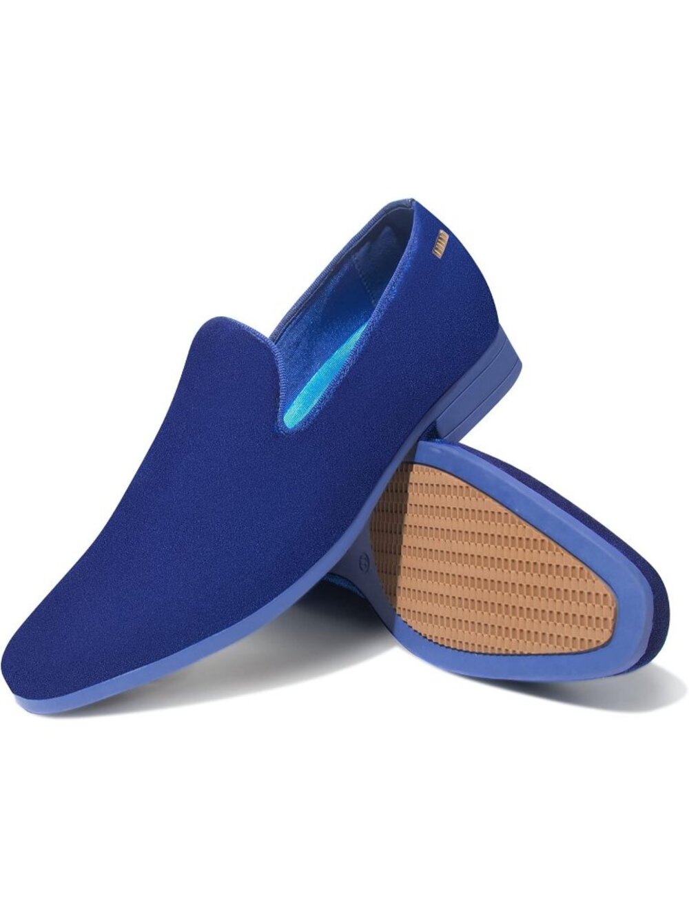 UUBARIS Men's Blue West Velvet Loafers Slip On Tuxedo Fashion Style Shoes - Picture 6 of 6